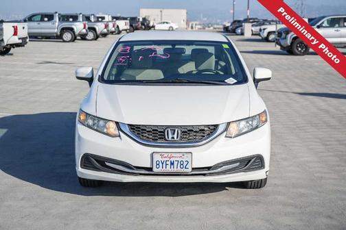 White 2015 Honda Civic LX