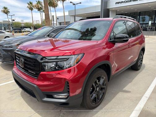 Radiant Red Metallic II 2025 Honda Passport AWD Black