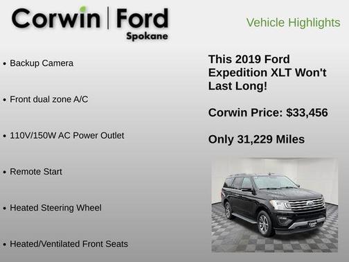 Agate Black Metallic 2019 Ford Expedition XLT