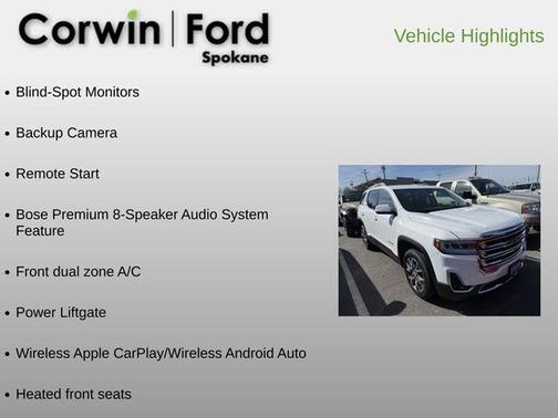 Summit White 2023 GMC Acadia SLT