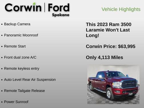 Delmonico Red Pearlcoat 2023 RAM 3500 Laramie