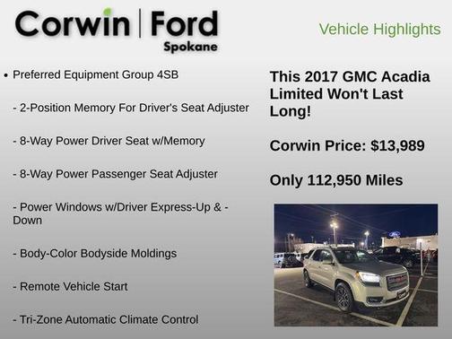 2017 GMC Acadia Limited Limited