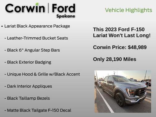 Carbonized Gray Metallic 2023 Ford F-150 Lariat