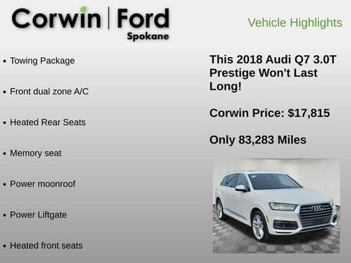 Carrara White 2018 Audi Q7 3.0T Prestige