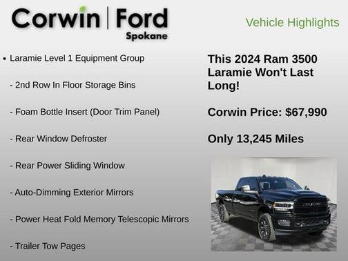 Diamond Black 2024 RAM 3500 Laramie