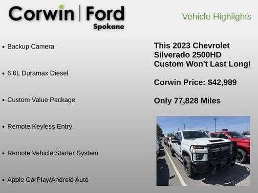 Summit White 2023 Chevrolet Silverado 2500 Custom