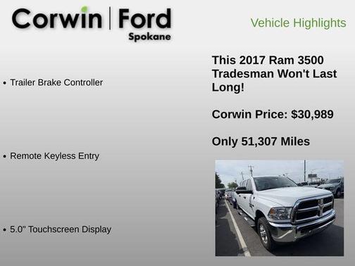 Bright White Clearcoat 2017 RAM 3500 Tradesman