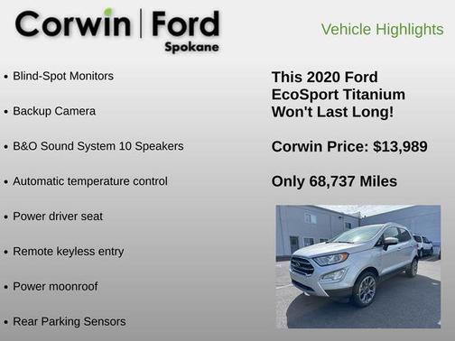 Moondust Silver Metallic 2020 Ford EcoSport Titanium