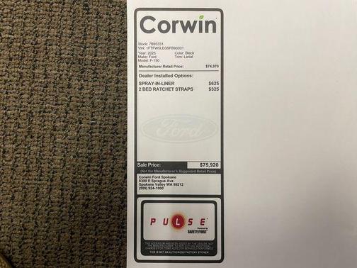 Black Metallic 2025 Ford F-150 Lariat