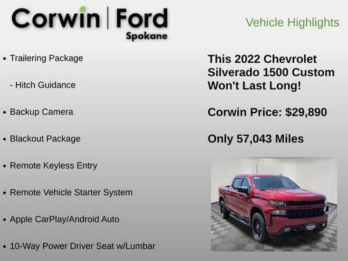 Cherry Red Tintcoat 2022 Chevrolet Silverado 1500 Limited Custom