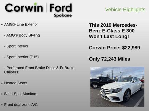 2019 Mercedes-Benz E-Class E 300