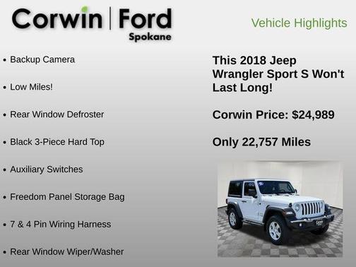 Bright White Clearcoat 2018 Jeep Wrangler Sport