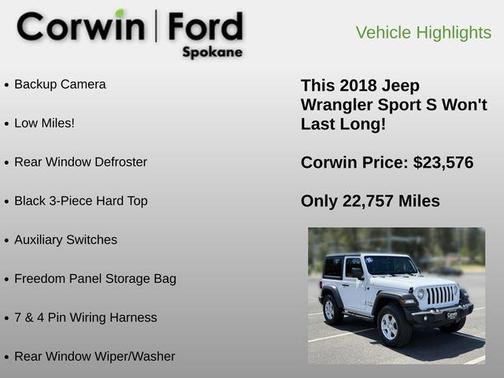 Bright White Clearcoat 2018 Jeep Wrangler Sport