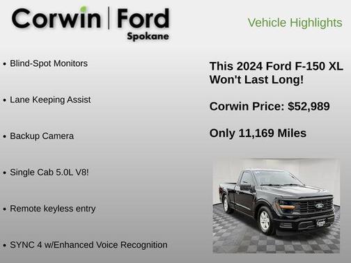 Agate Black Metallic 2024 Ford F-150 XL