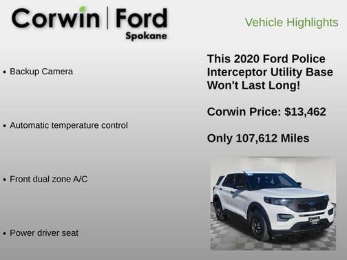 Oxford White 2020 Ford Utility Police Interceptor Base