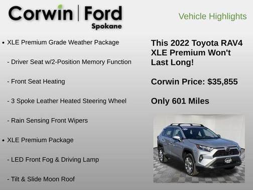Silver Sky Metallic 2022 Toyota RAV4 XLE Premium
