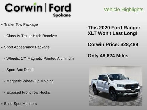 Oxford White 2020 Ford Ranger XLT