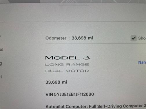 2018 Tesla Model 3 Long Range