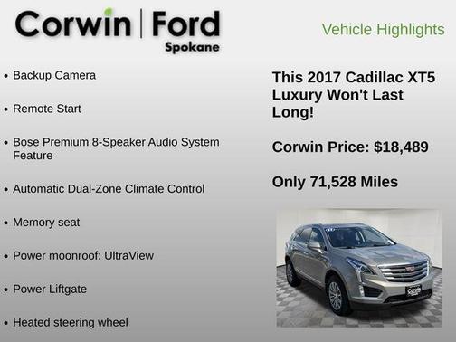 Bronze Dune Metallic 2017 Cadillac XT5 Luxury