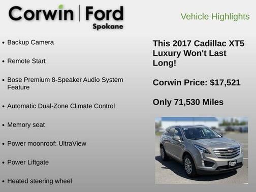 Bronze Dune Metallic 2017 Cadillac XT5 Luxury