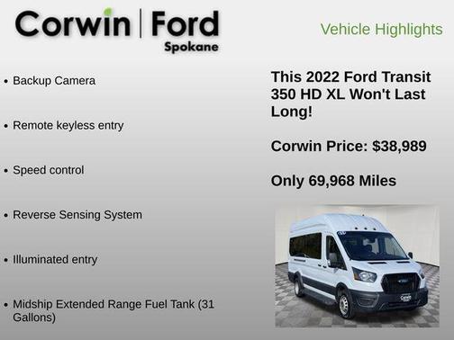 Oxford White 2022 Ford Transit-350 XL
