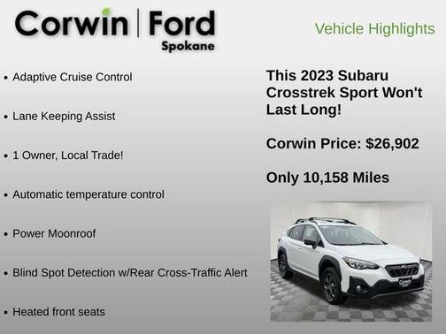 Crystal White Pearl 2023 Subaru Crosstrek Sport