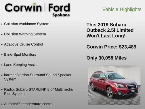 2019 Subaru Outback 2.5i Limited