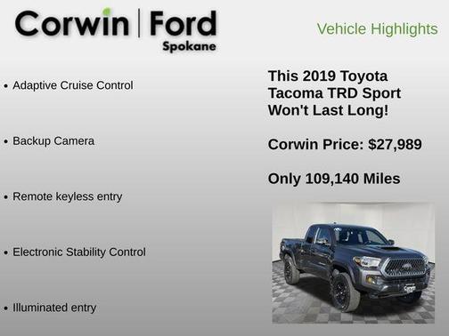 Magnetic Gray Metallic 2019 Toyota Tacoma TRD Sport
