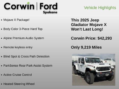 Bright White Clearcoat 2025 Jeep Gladiator Mojave