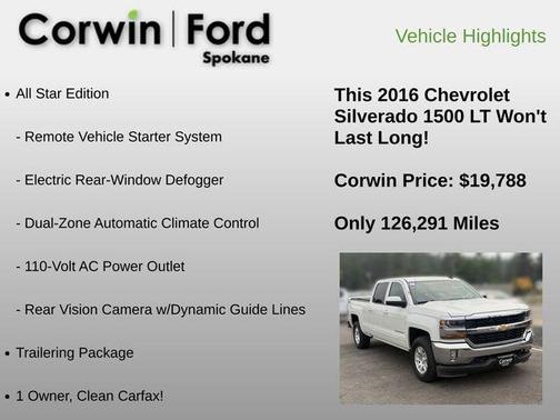 Iridescent Pearl Tricoat 2016 Chevrolet Silverado 1500 LT