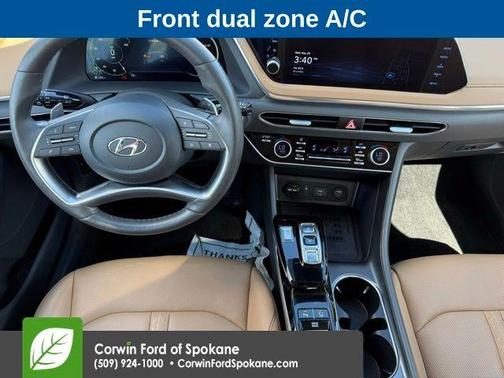 White 2023 Hyundai SONATA Hybrid Limited