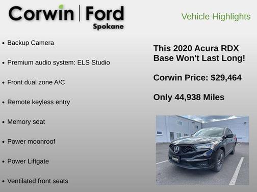 Majestic Black Pearl 2020 Acura RDX A-Spec