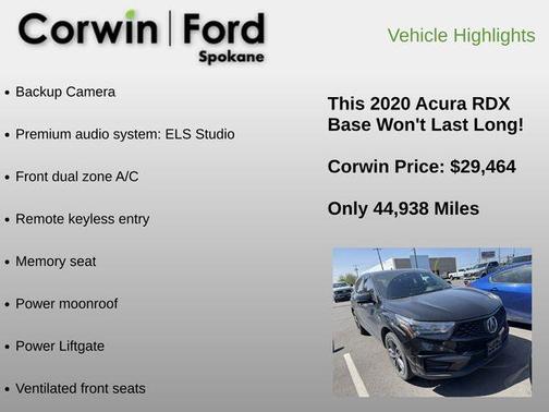Majestic Black Pearl 2020 Acura RDX A-Spec