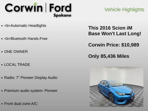 2016 Scion iM Base