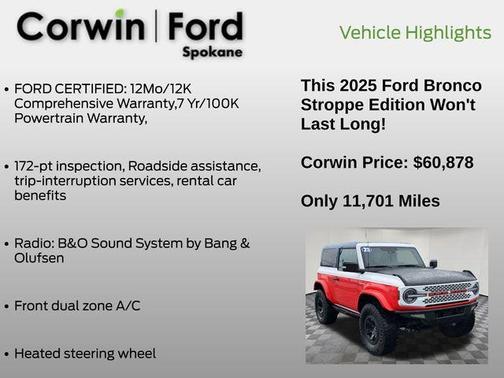 Oxford White 2025 Ford Bronco Stroppe Edition