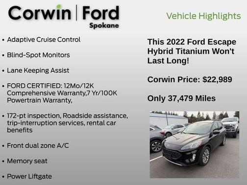 2022 Ford Escape Titanium Hybrid