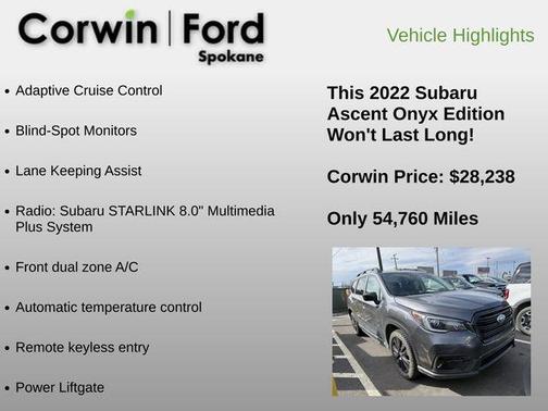 Magnetite Gray Metallic 2022 Subaru Ascent Onyx Edition