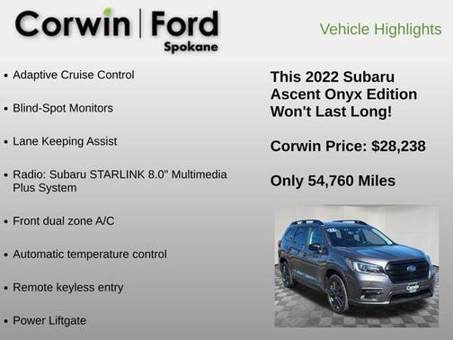 Magnetite Gray Metallic 2022 Subaru Ascent Onyx Edition