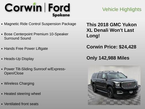 Onyx Black 2018 GMC Yukon XL Denali