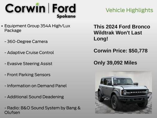 Iconic Silver Metallic 2024 Ford Bronco Wildtrak