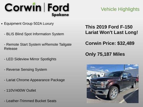 Magma Red Metallic 2019 Ford F-150 Lariat