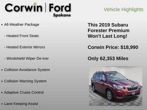 Crimson Red Pearl 2019 Subaru Forester Premium