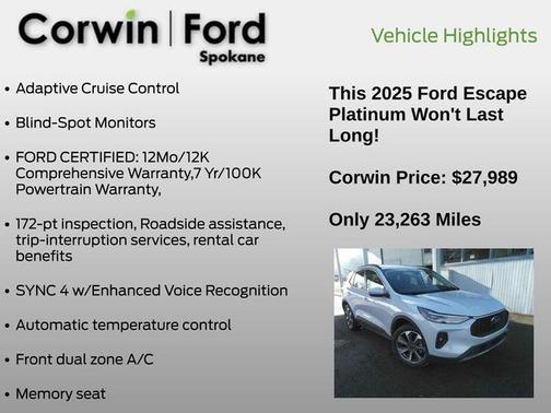 2025 Ford Escape Platinum