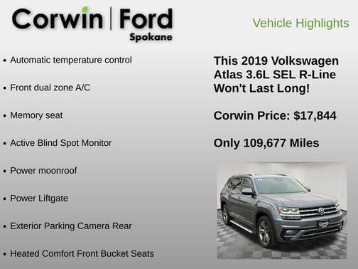 2019 Volkswagen Atlas 3.6 V6 SEL R-Line