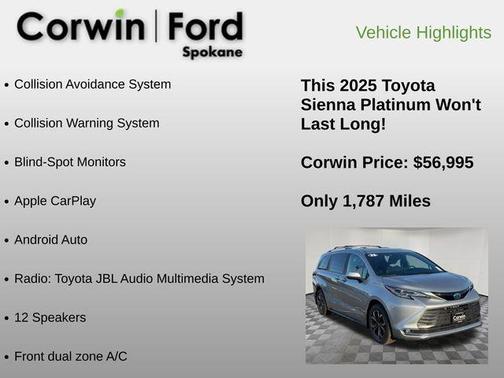 2025 Toyota Sienna Platinum 7 Passenger