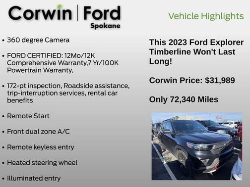 Agate Black Metallic 2023 Ford Explorer Timberline