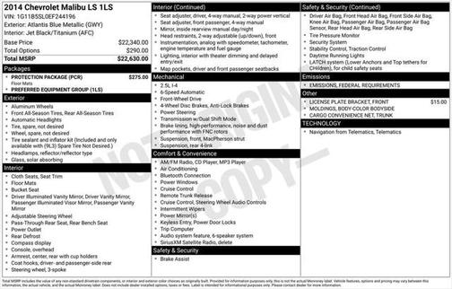 2014 Chevrolet Malibu 1LS