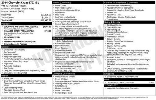 2014 Chevrolet Cruze LTZ