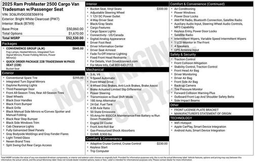 2025 RAM ProMaster 2500 Tradesman