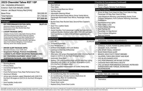 2023 Chevrolet Tahoe 4WD RST